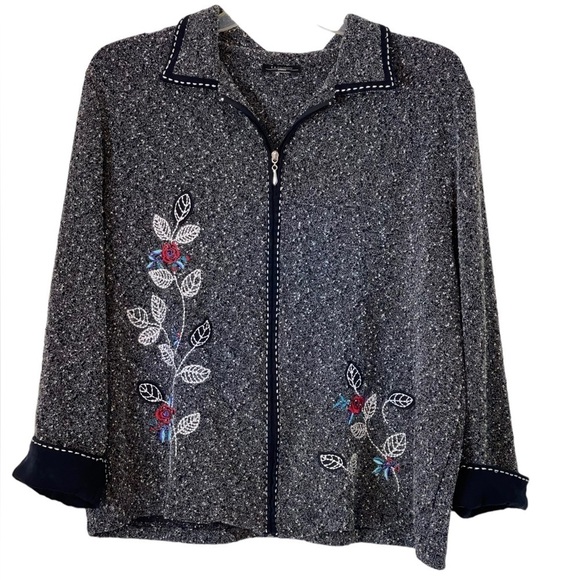 🌻 T & Company women’s full zip Cardigan. Size- large? See measurements GUC - Picture 2 of 5